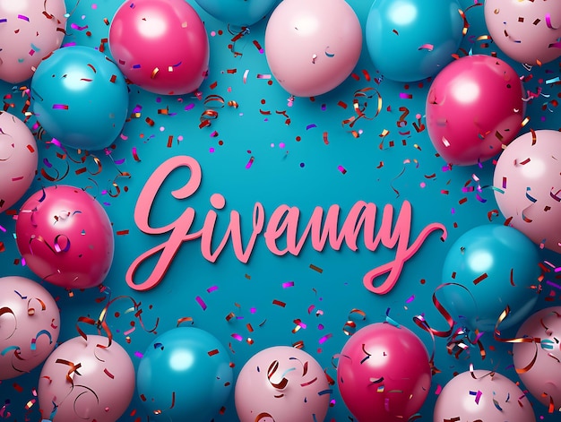 Photo giveaway text with a sparkling effect and decorative handwri creative decor live stream background