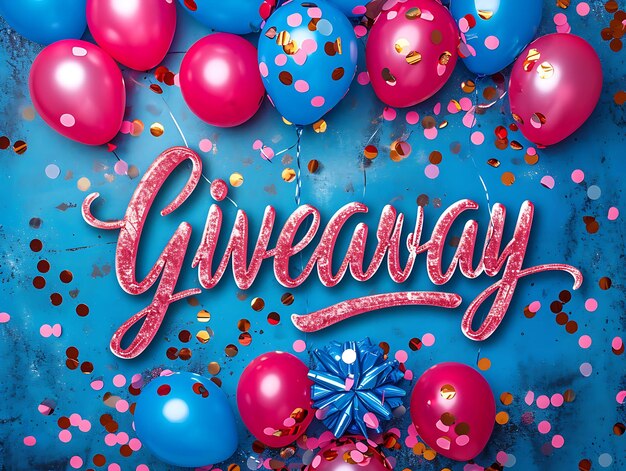 Giveaway Text With a Sparkling Effect and Decorative Handwri Creative Decor Live Stream Background