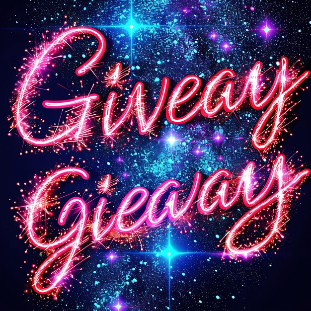 Giveaway Text With a Sparkling Effect and Decorative Handwri Creative Decor Live Stream Background