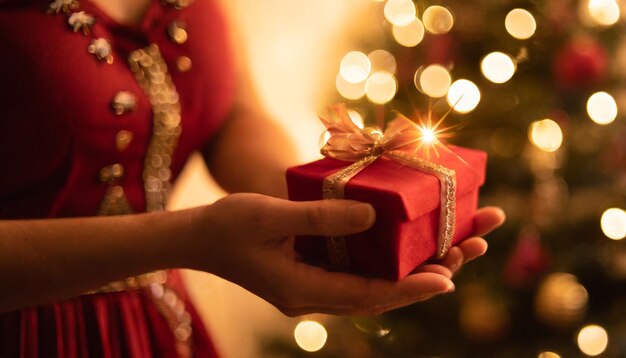 写真 クリスマス の 休日 に 家族 や 友人 たち と 共 に 贈り物 を 与える