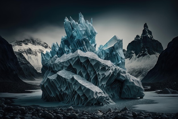 Glacial sculptures AI generated