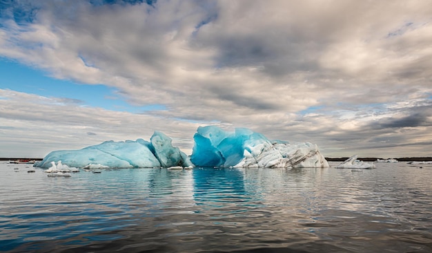 Glacier Lagoon in Jokulsarlon Iceland during sunset