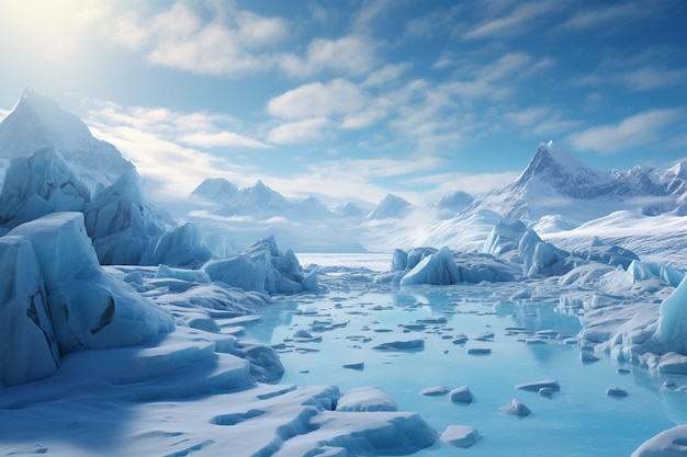 アイスランドの氷河の風景