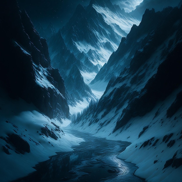 glacier in the mountains