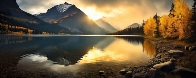 Glacier national park in Montana in USA