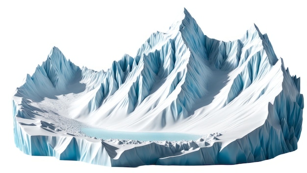 写真 孤立した白い背景の氷河