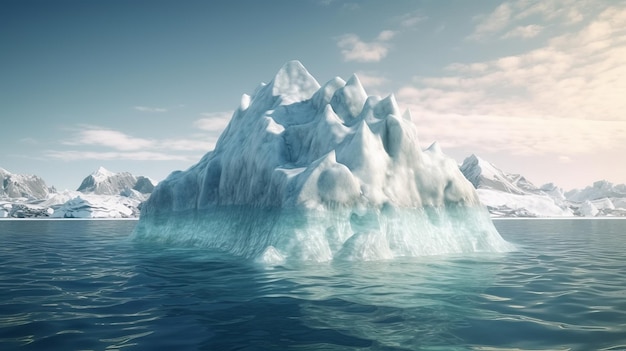 Glaciers melting in Antarctica beautiful ice landscape