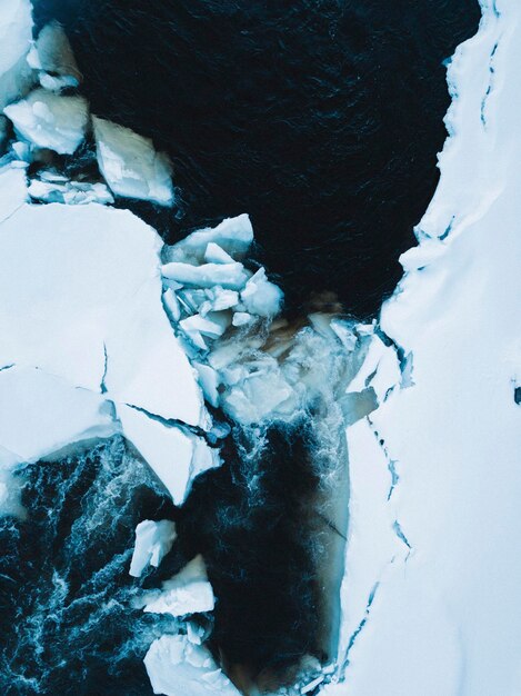 Glaciers melting forming a valley