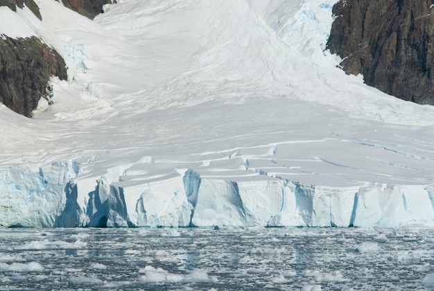 Glaciers and mountains in Paradise bay Antarctic peninsula Antartica