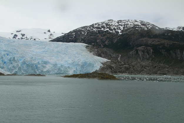 Glaciers in patagonia from ferry from Puerto Natales