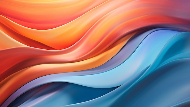 Gladde golven van levendige kleuren stromen abstracte achtergrond generatieve ai