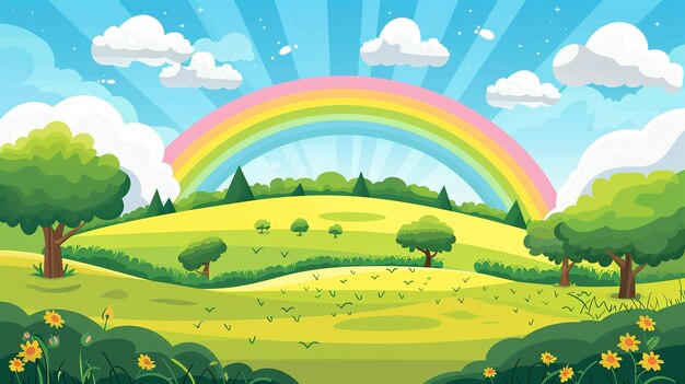 Photo glade in a forest nature landscape 3d vector background