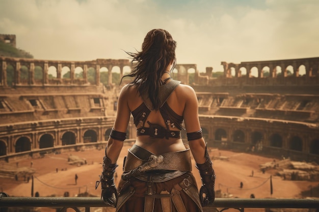 Gladiator vrouwelijke krijger Genereer Ai