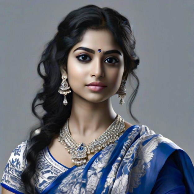 Premium AI Image | A glamor beautiful girl of Indian ethnicity wearing ...