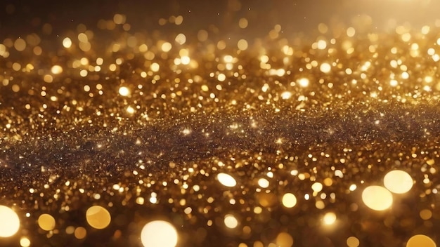 Photo glamorous golden shiny glow and glitter luxury holiday background