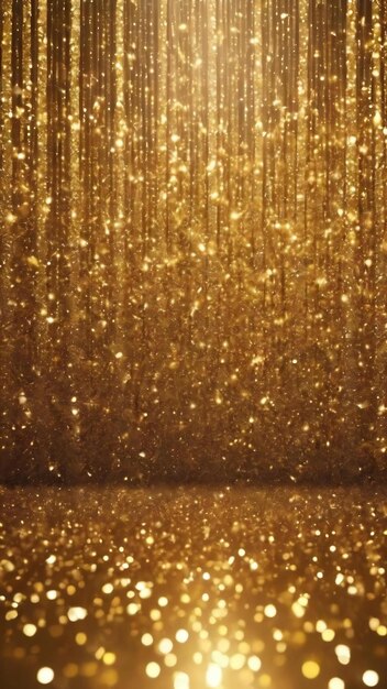 Glamorous golden shiny glow and glitter luxury holiday background