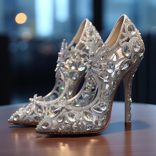 Glamorous high heels fashion lady shoes diamond decoration