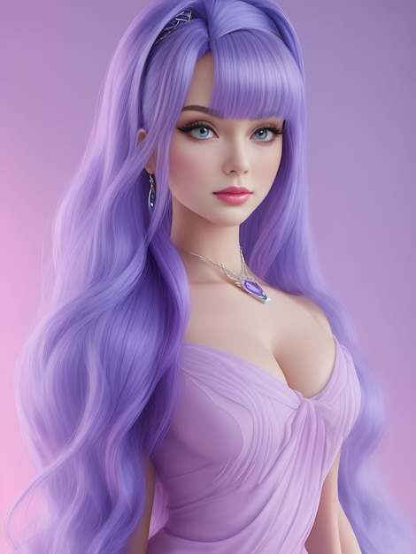 Glamorous Hollywood Heroine with Barbie Doll