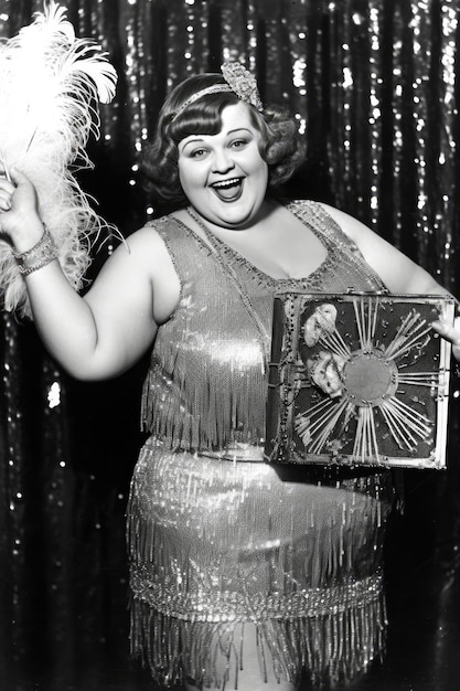 Photo glamorous plussized woman in 1920s fashion