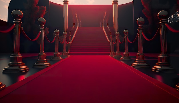 Glamorous red carpet ai generate