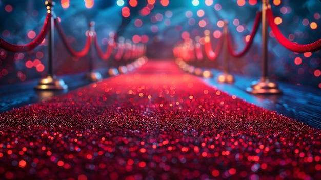 Glamorous Red Carpet Premiere Event Background Generative AI
