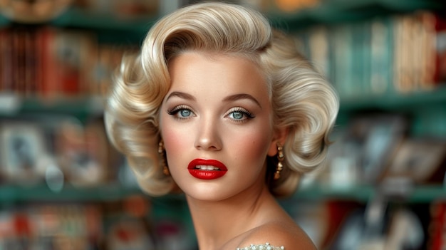 Glamorous vintageinspired portrait of a woman with classic style