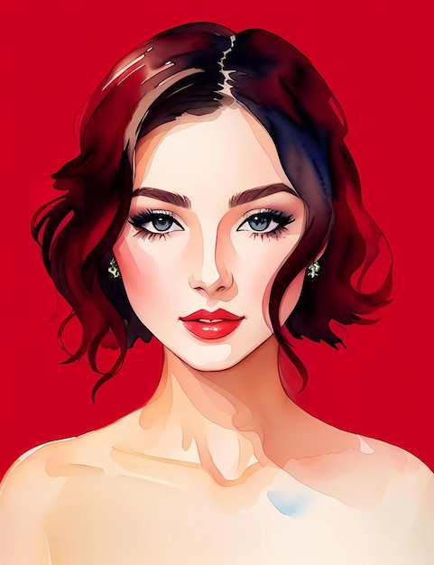 Glamour fashion beauty woman face illustration