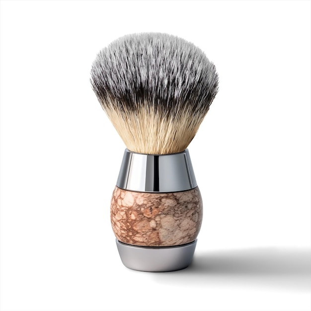 Glamour shaving brush with raccoon fur isolated on white