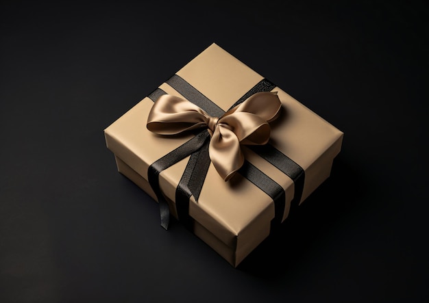 Glamoureuze geschenkdoos met zwarte en gouden strik voor Black Friday-viering AI Generated