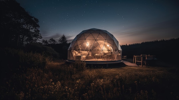 Photo glamping house generative ai