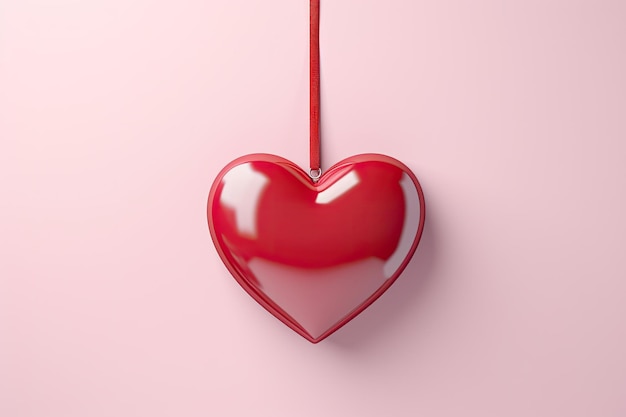 Glanzend hart op een eenvoudige achtergrond Symbool van liefde en genegenheid