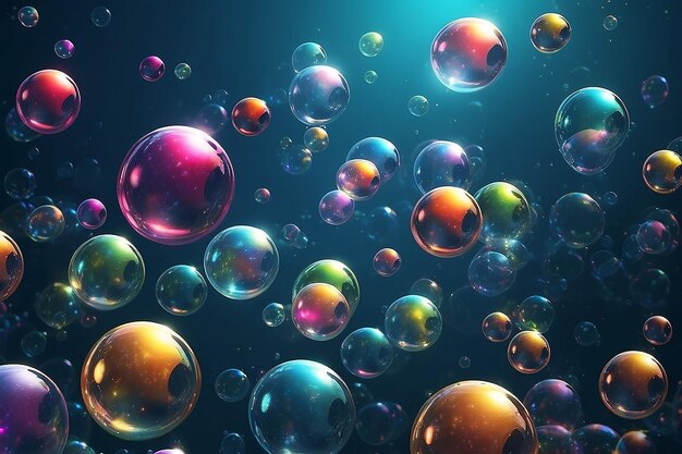 Foto glanzende bubbels behang