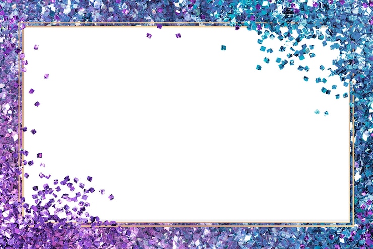 Foto glanzende glitter frame png gradiënt paarse blauwe achtergrond