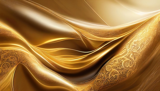 Glanzende gouden achtergrond met patronen Luxe Gouden muur