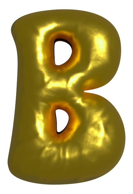 Glanzende gouden ballon metallic letter B hoofdstad