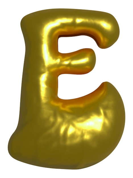 Glanzende gouden ballon metallic letter E hoofdstad