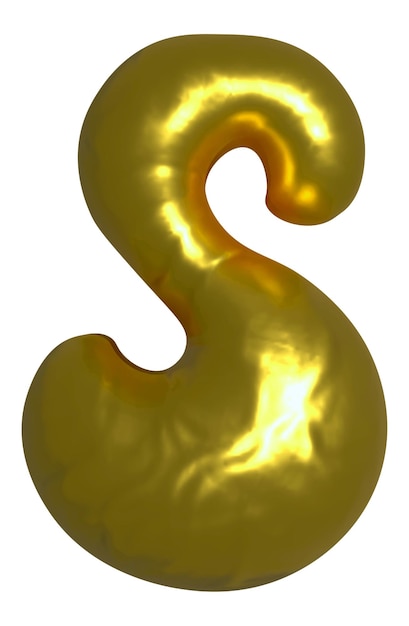 Glanzende gouden ballon metallic letter S hoofdstad