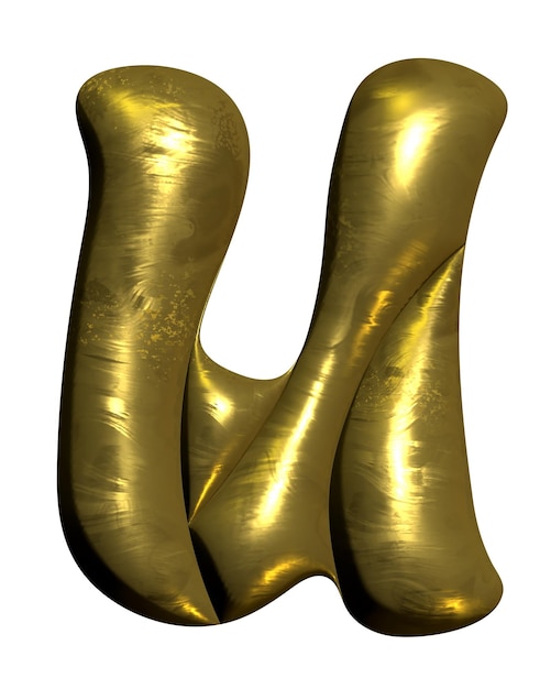 Glanzende gouden ballon metallic letter U hoofdstad