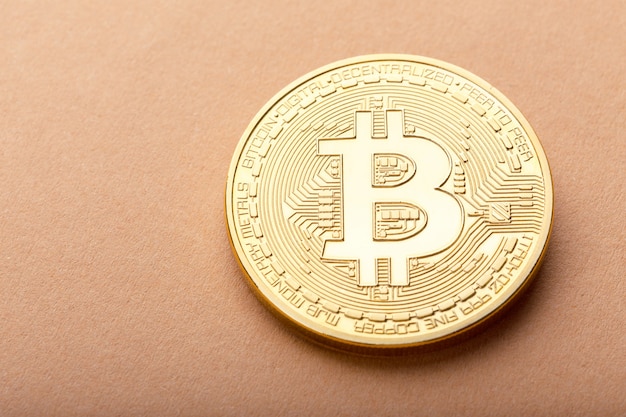 Glanzende gouden bitcoin