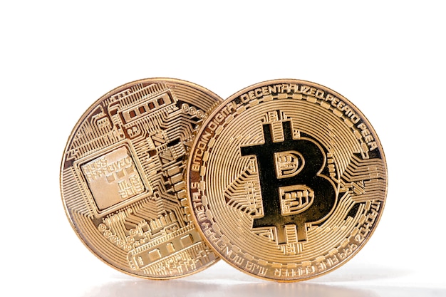 Glanzende gouden bitcoins