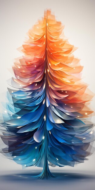 Glanzende kerstboom van kleurrijk glas Verticaal ontwerp voor printkaartenweb