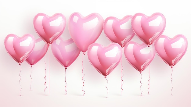 Glanzende roze hartballonnen