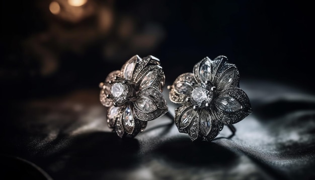 Glanzende sieraden weerspiegelen elegantie en glamour, perfect gegenereerd door AI