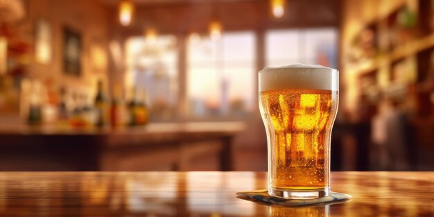 Glas Bier Achtergrond Internationale Bier Dag Viering Generatieve Ai