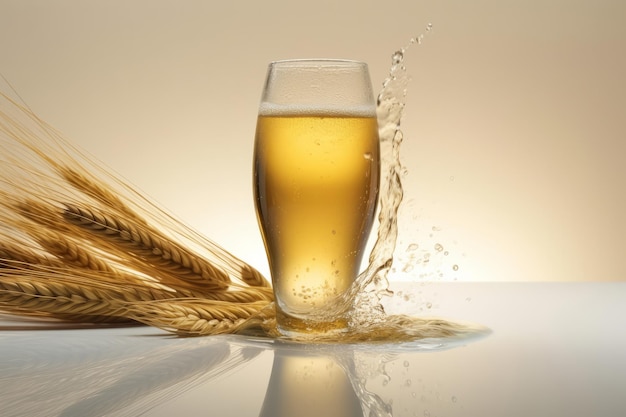 Glas bier advertentie achtergrond Illustratie AI Generative