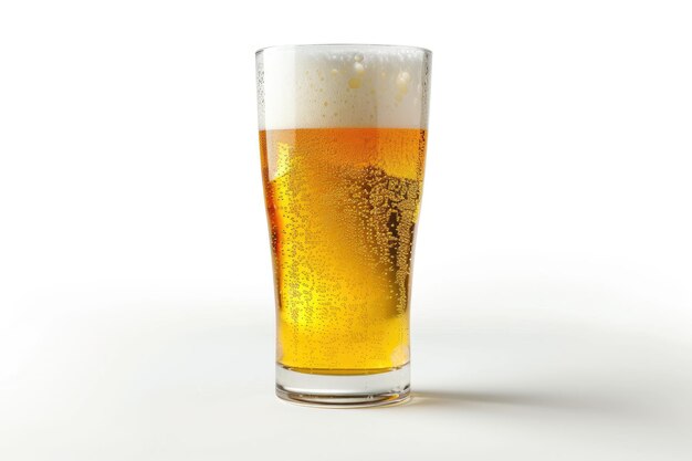 Glas bier geïsoleerd Clipping Path