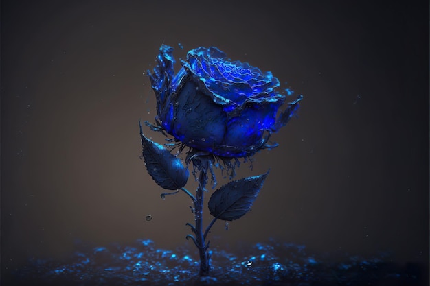 Glas Blue Rose 3d illustratie