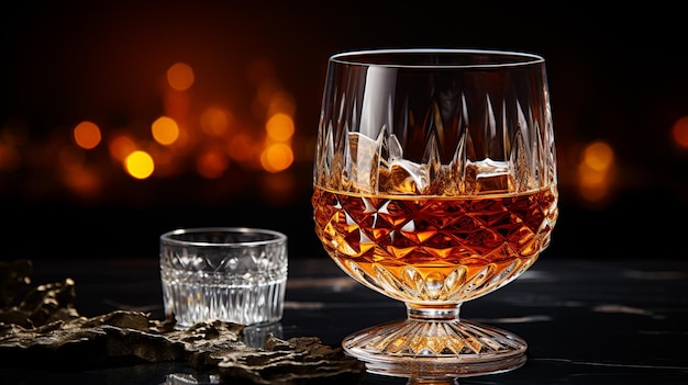 Glas cognac op tafel
