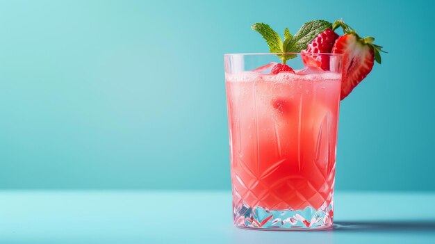 Glas drankje met aardbeien