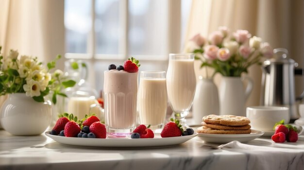 glas fruit milkshake foto